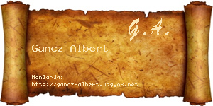 Gancz Albert névjegykártya